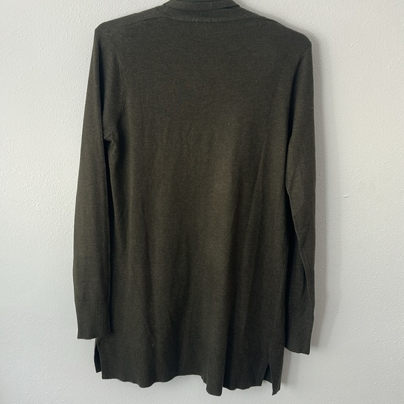 Dark Olive Open Front Cardigan - Picture 7 of 7